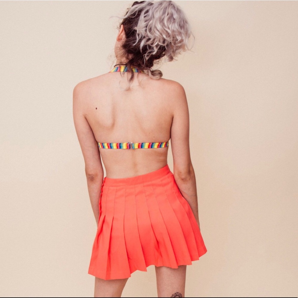 Serve Looks 90s Coral Tennis Skirt - Picture 4 of 4